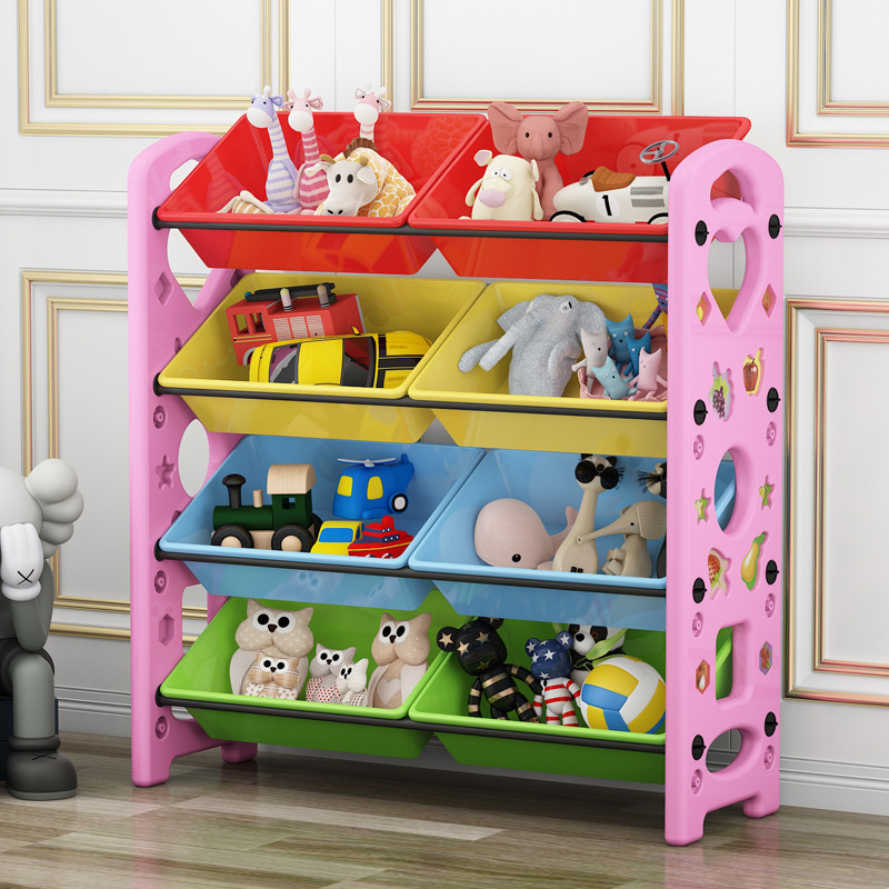 Picture of Children's Toy Storage Rack Household Kindergarten Baby Storage Rack Floor Multi-Layer Finishing Rack Storage Cabinet Plastic Basket