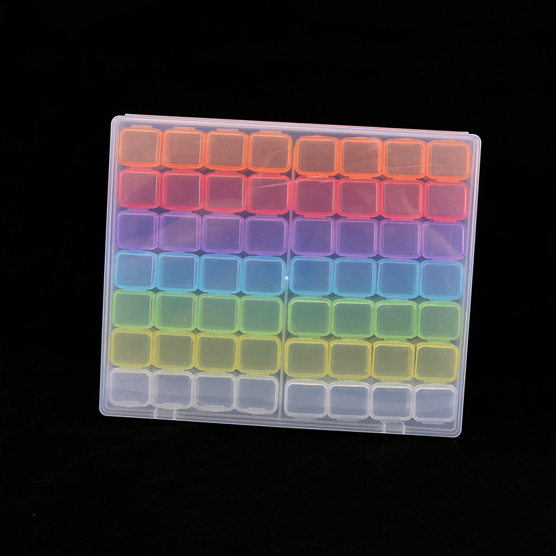 Paint nail art Diamond painting storage box detachable color 56 grid transparent PP plastic jewelry small parts storage organizing box