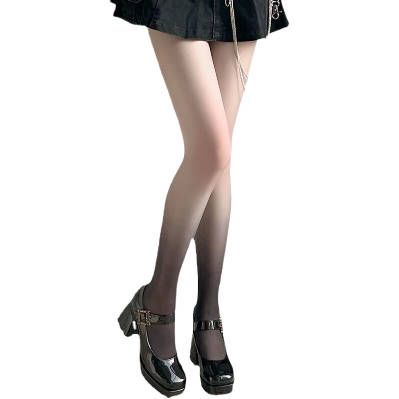 Gradient Silk Stockings Women's Hot Girls Sexy Black Silk Pure White Silk Summer Ultra-thin Anti-hook Silk Grey Pantyhose