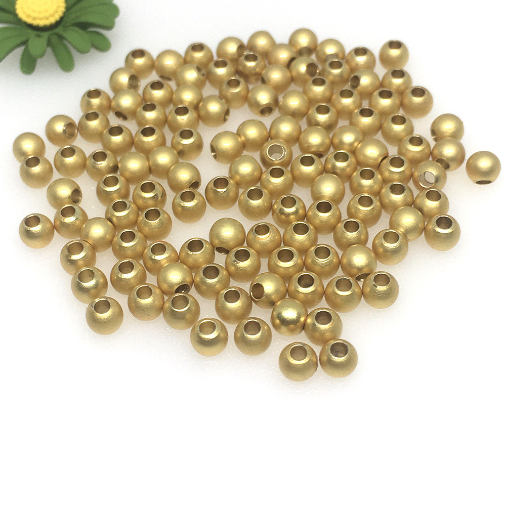 Picture of Color preserving 14k gold beaded smooth solid copper beads bracelet accessories diy hand necklace beaded material small gold beads
