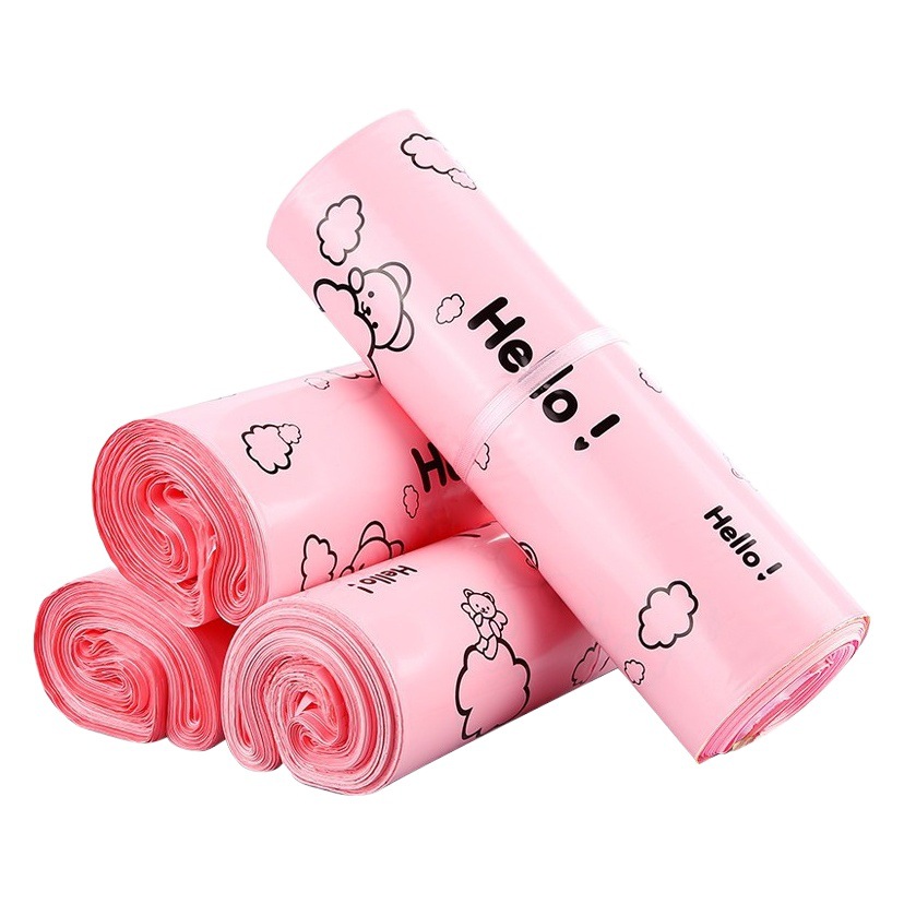 Express Bag Thickened Pink Cartoon Printing Bag Waterproof Logistics Packaging Bag Packing Bag in stock