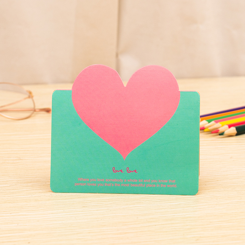 Picture of Cross-border South Korea creative heart-shaped love greeting card Thanksgiving Children's Day Valentine's Day Christmas small card envelope wholesale