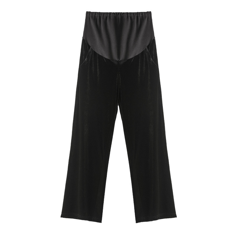 Picture of fleece-lined Thickened Golden Velvet Pants Pregnant Women's Pants Autumn and Winter Outer Wear Pants Wide Leg Pants Loose Leggings Straight Leggings