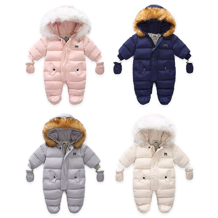 Popular baby cotton clothes, baby fleece jumpsuits, baby autumn and winter warm thick zipper climbing suits