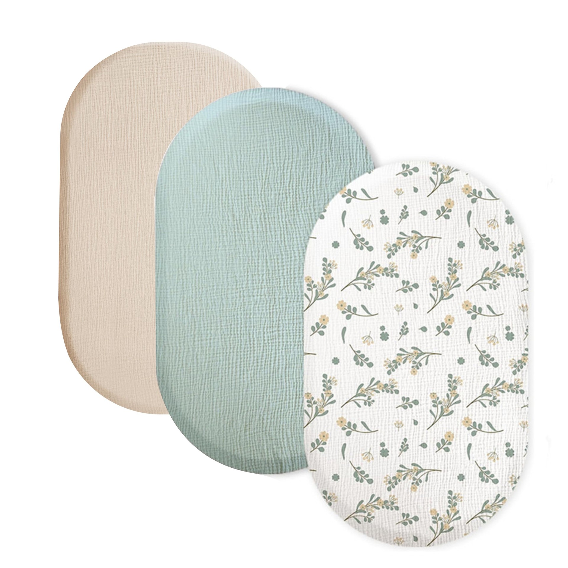 Amazon wrinkled cotton bed hat solid color crib bed hat double cotton soft breathable bed sheet three-piece set