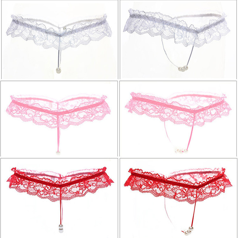Picture of Sexy Exposed Pp Lace Women's T-Pants/Thong Pearl Intimates Massage Sexy Intimates Open Intimates T1