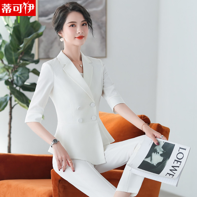 Western Style Women's Suit Spring New Fashionable Korean Style Age-reducing Suit Elegant Royal Sister Style Professional Wear Slim-fit Two-piece Suit