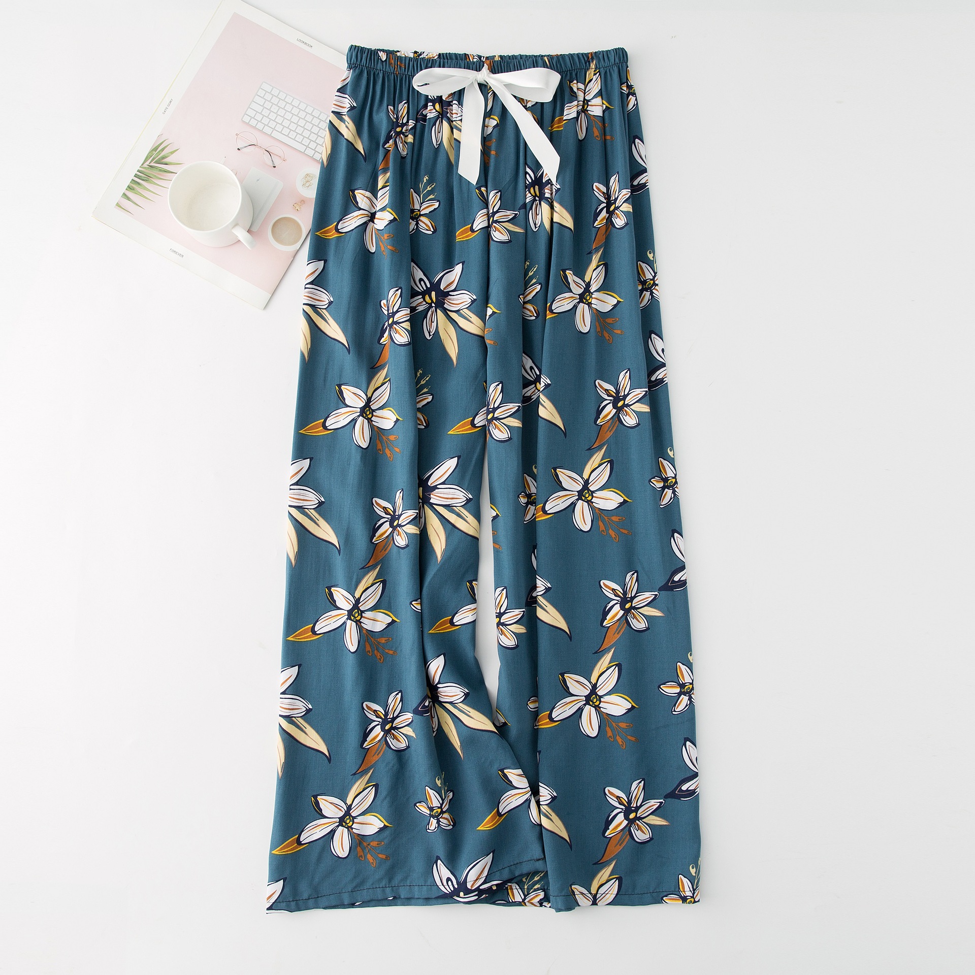 Picture of Cotton Silk Pajama Pants Women's Summer New Large Size Loose Pants Pregnant Women Can Wear Ram Cotton Thin Pants