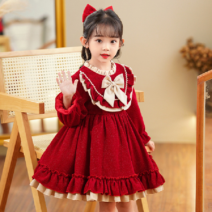 Girl's 2023 new princess dress one-year-old baby girl's dress fashionable autumn clothes fashionable dress