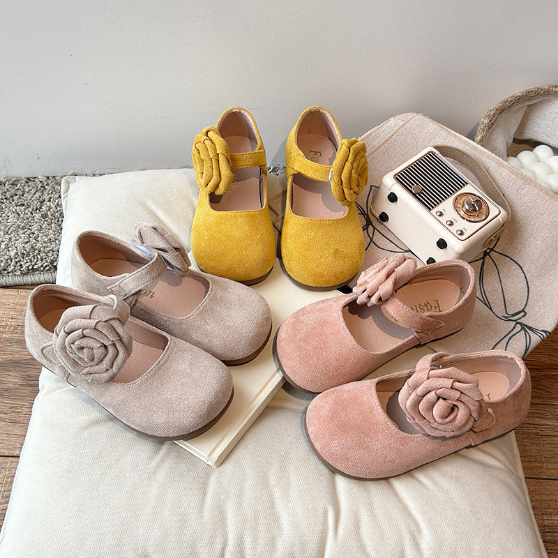 Spring 2025 Girls Gentle Pink Mary Jane Shoes Shoes Fairy Dress Ballet Shoes Rose Shoes Shoes