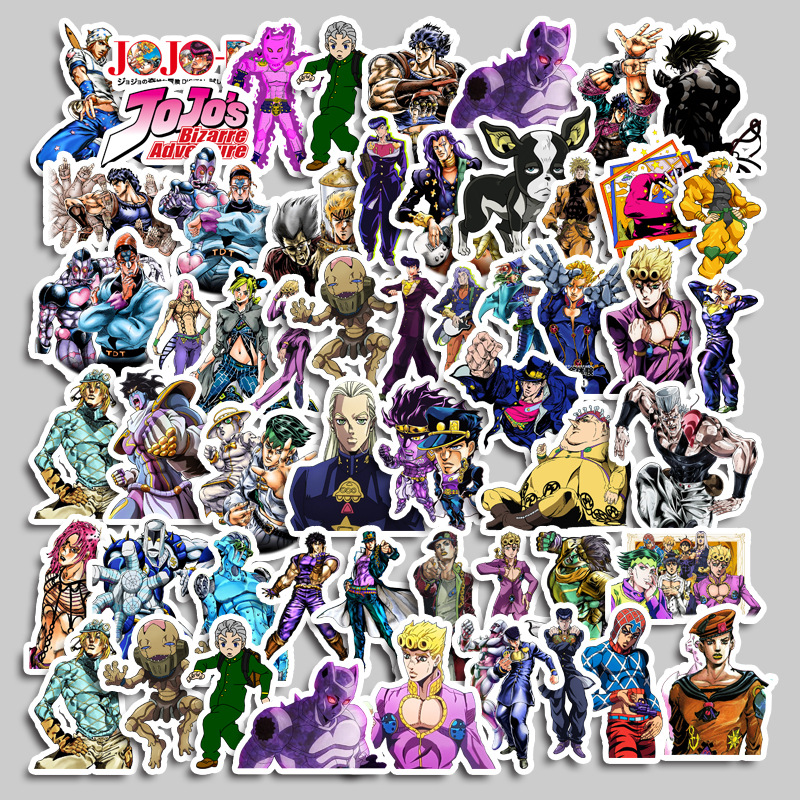 50 Joto Jojo's Bizarre Adventure Cartoon Cross-Border Luggage Stickers Waterproof DIY Photo Album Stickers
