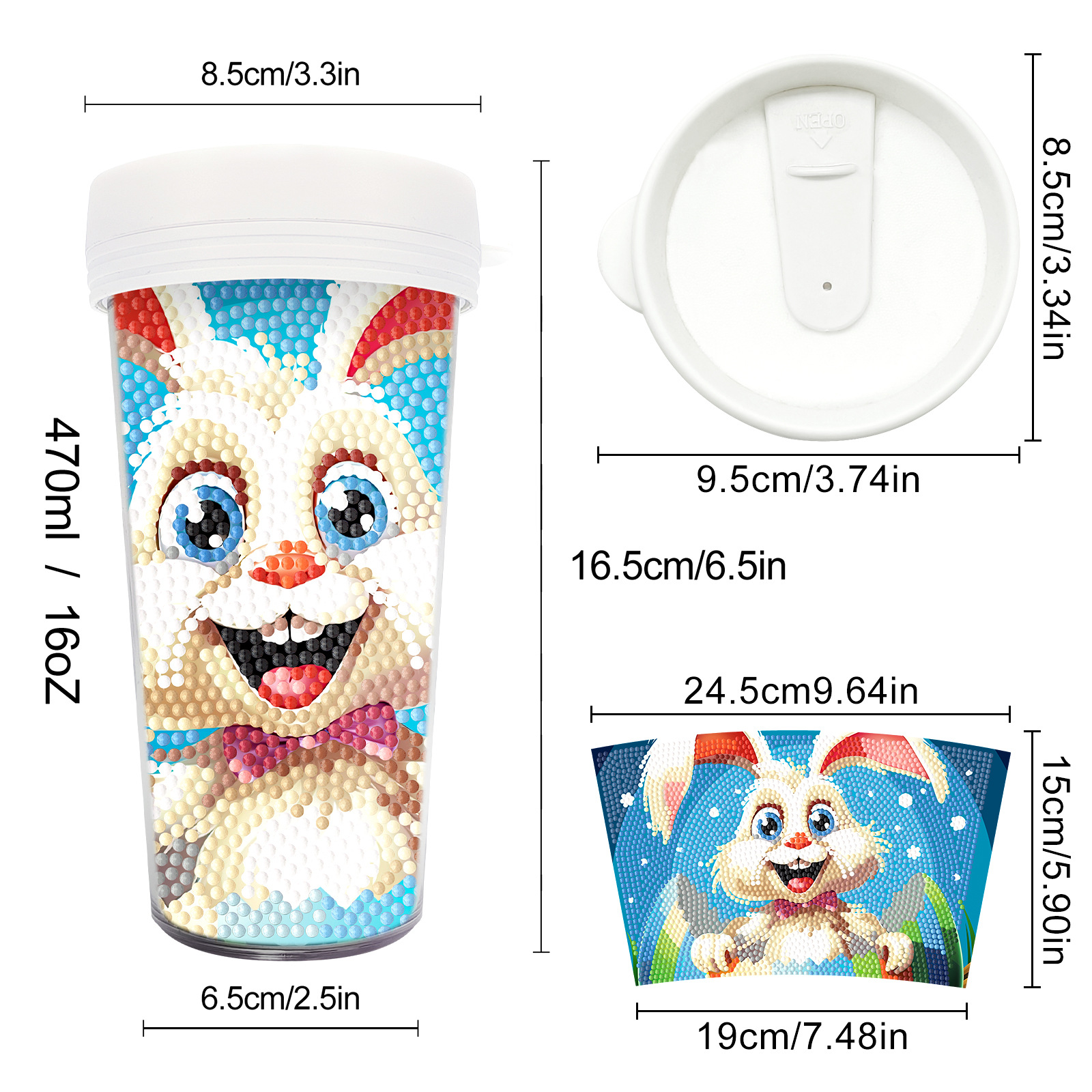 Picture of Diamond Painting Peripherals, New and Unique Cups, Cross-Border Supply, Diamond Stickers, Embroidery, DIY Handmade Full Diamond Creative Decorative Paintings Wholesale