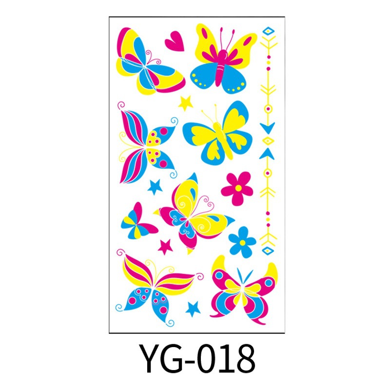Cross-border explosions creative fluorescent flower arm tattoo face stickers waterproof feather arm tattoo stickers in stock wholesale