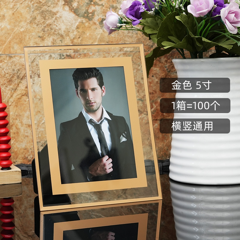 Picture of Simple 6 inch 7 inch 8 inch crystal table 10 inch wedding photo frame a4 certificate frame 5 small clear glass photo frame