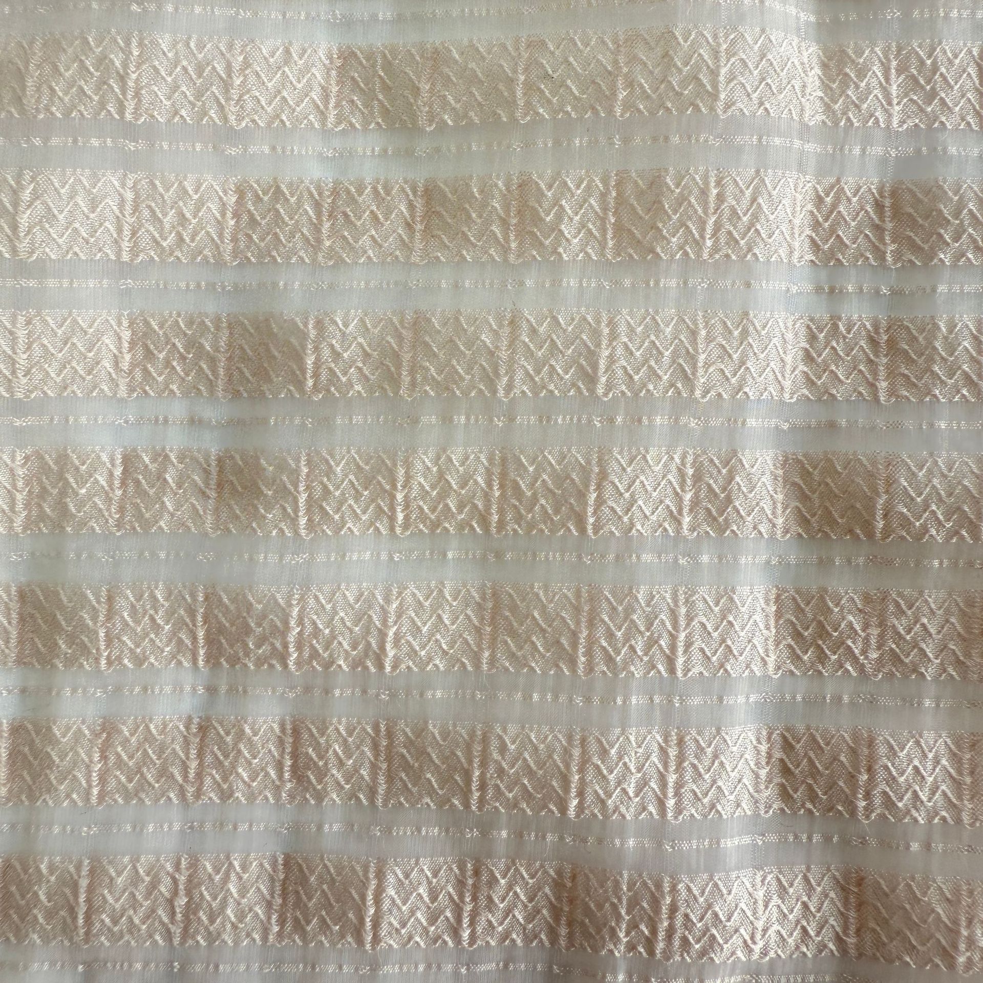 Picture of 75 Lyocell/25 Nylon Sonic Strip Orange Mesh Fabric Not Easy to Stretch Wholesale Hollow Texture for Women