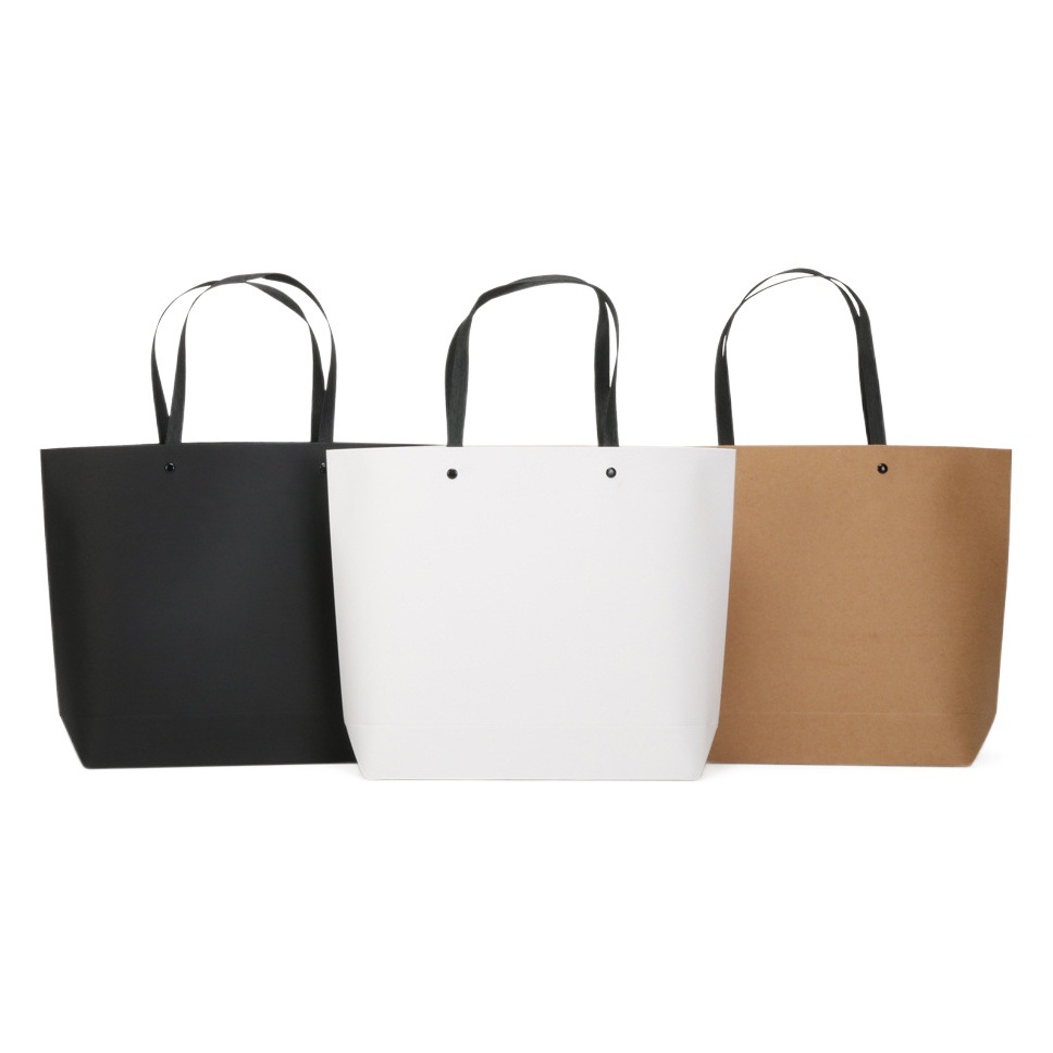 Boat-shaped paper bag spot gift bag clothing bag shopping bag handbag ten-Strand flat rope knock Willow nail Kraft paper bag