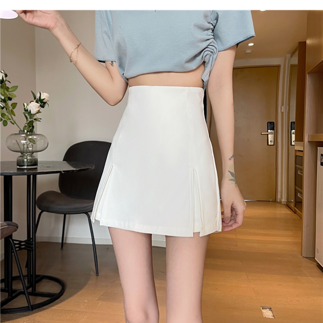 Women's skirt high waist hip split A- line skirt super shorts autumn hot girl sexy casual hot pants