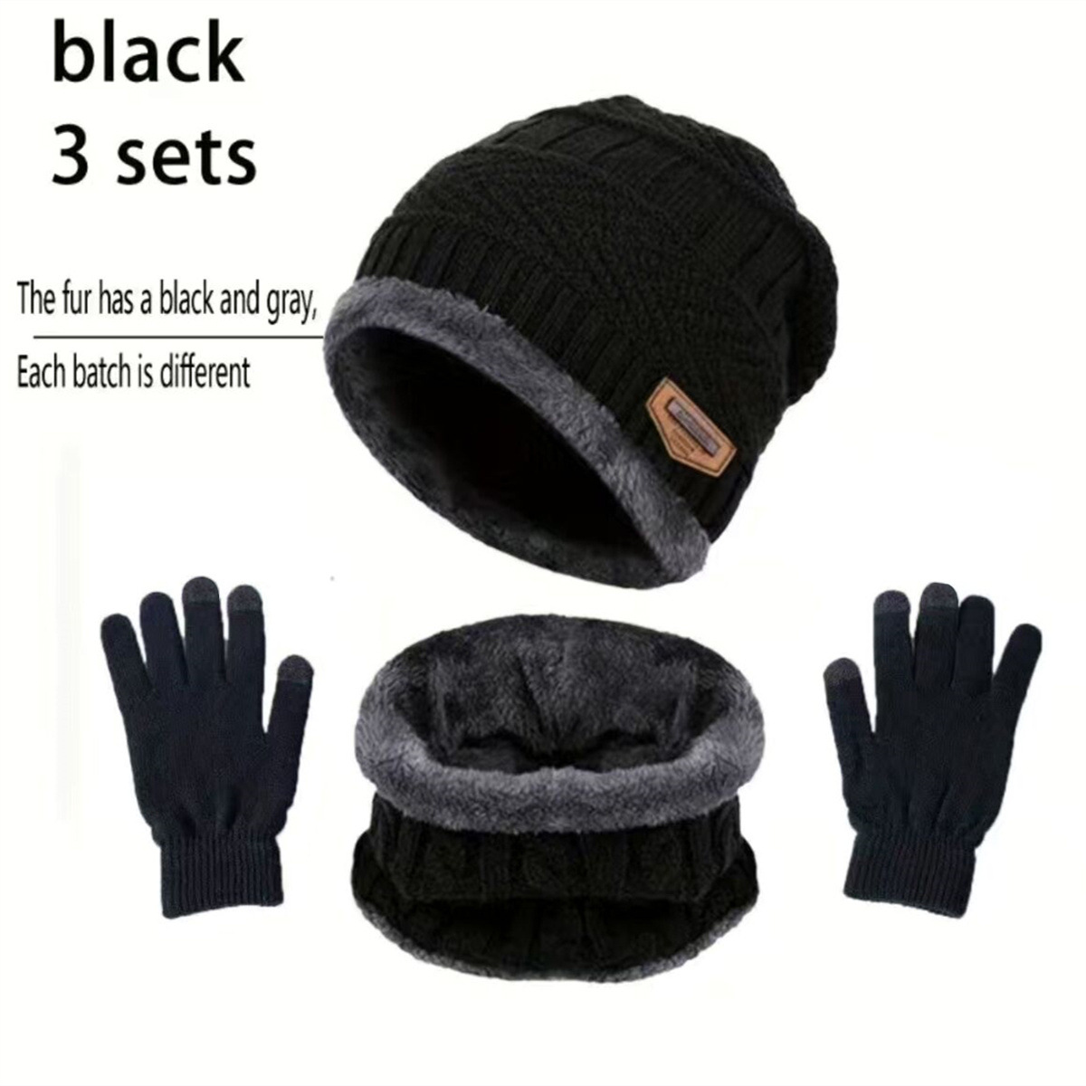 Parent-Child Triangle suit Gloves Hat suit Winter Hat