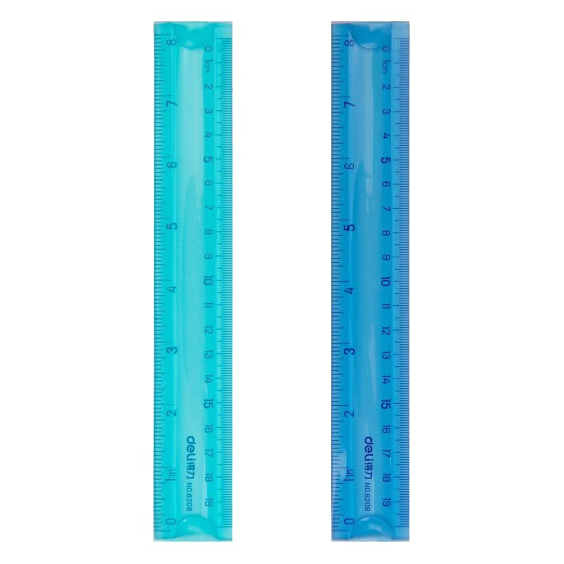 Deli 6208 Student Stationery 20cm Cute Colorfulful Creative Ruler Soft Ruler Bendable Ruler Universal Ruler