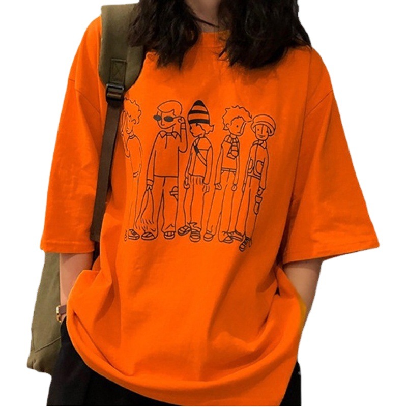 Short-sleeved T-shirt women's loose Korean-style student college style top fashion girlfriends summer new bottoming shirt women's clothing