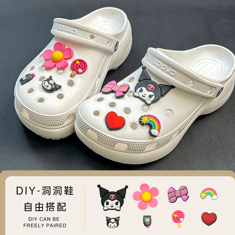 [kulomi series 2] hole shoes detachable shoe buckle diy slippers shoes flower accessories summer cartoon in stock