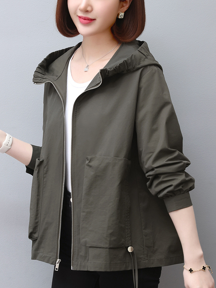 Picture of Mom Hooded Jacket Women's Short Spring and Autumn 2024 New Explosions High-end Sense Top Casual Loose Jacket