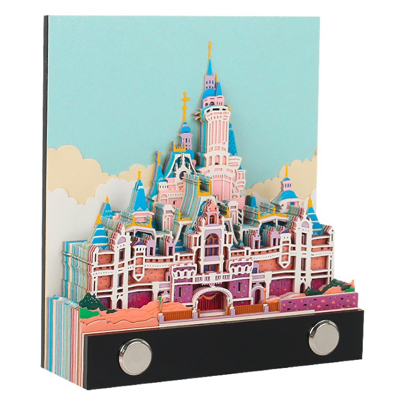 Internet Red Hot Selling 3D Stereo Notes Paper Carved Tree House Ornaments Creative Stereo Architectural Notes