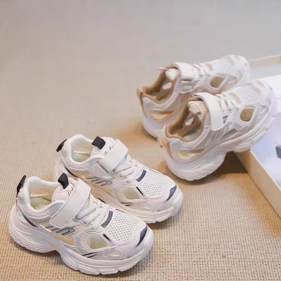 Girls' Sports Shoes 2025 New Summer Kidsren's Shoes Mesh Breathable Dad Shoes Summer Style Boys' Single Mesh Shoes