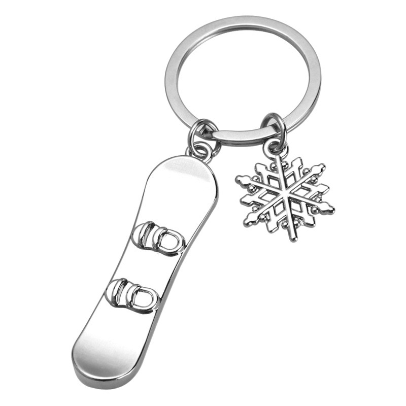 Winter Snow Games Sled Board Keychain Snowboard Key Pendant Snow Sports Lovers Gift