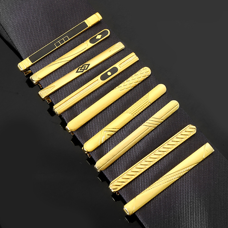 Picture of Men's fashion business simple trendy pure metal tie clip geometric high-end men's personalized suit accessories collar clip
