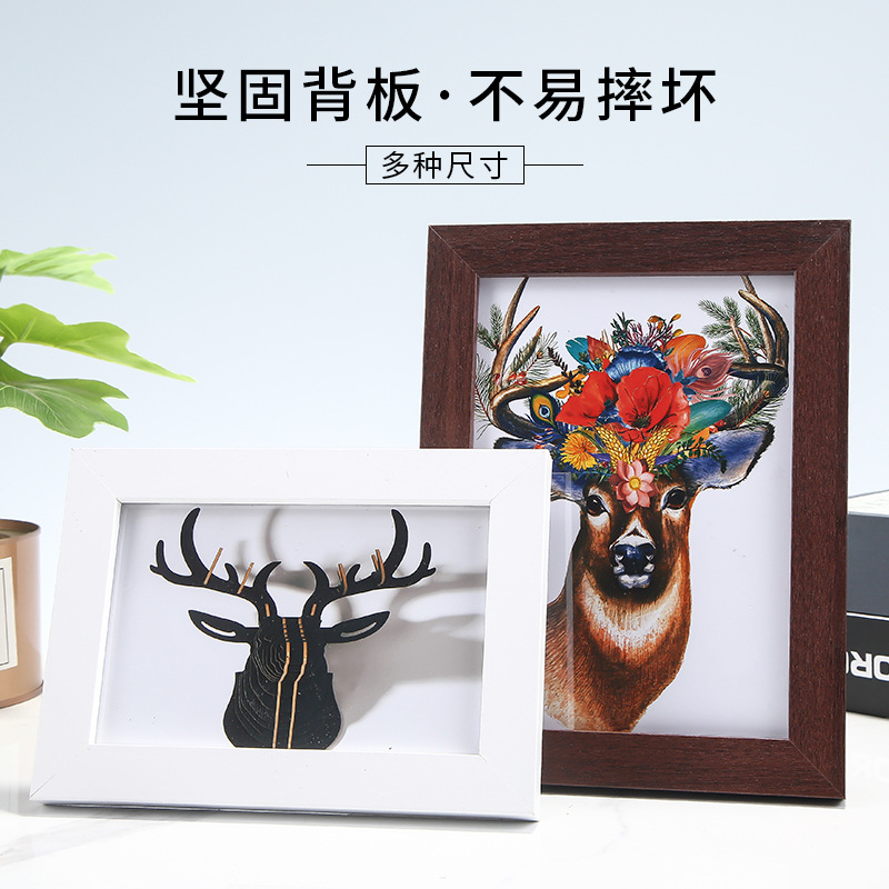 Picture of Factory wholesale simple wooden decoration photo frame business license calligraphy works poster diy puzzle picture frame