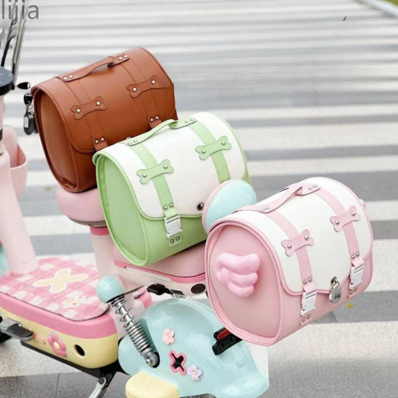 Thickened storage box for electric bikes in winter, cartoon trunk and waterproof hanging bag for electric bike decorationto your home