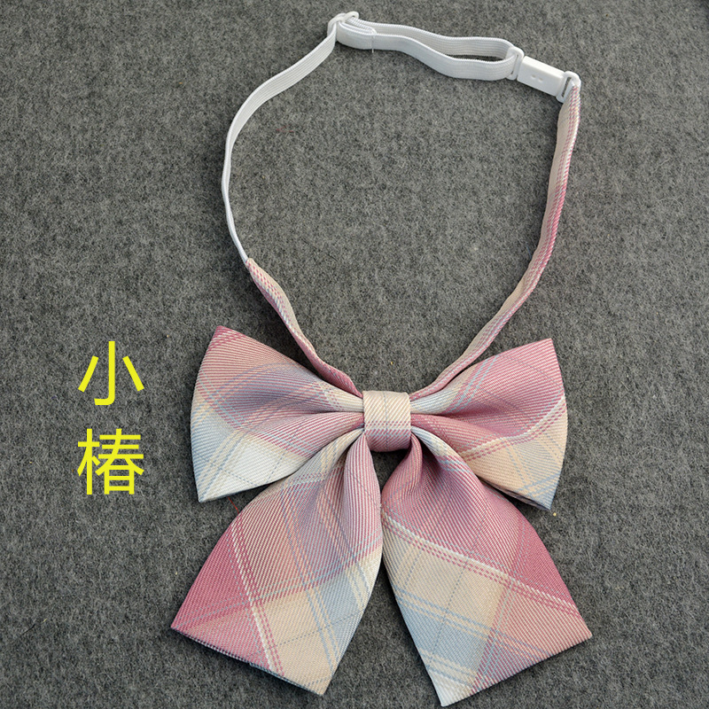 Picture of Hot-selling College Style Oka Pear Field Soot Black Bow Plaid Flat Horn JK Collar Bow Tie Shirt Accessories