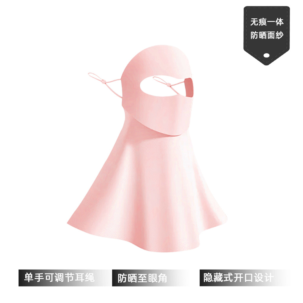 Picture of Sun Protection Mask, Anti-Uv, Women's 2025 New Style, Drinkable, Traceless Veil, Neck Protection, One-Piece Ice Silk Full Face Mask