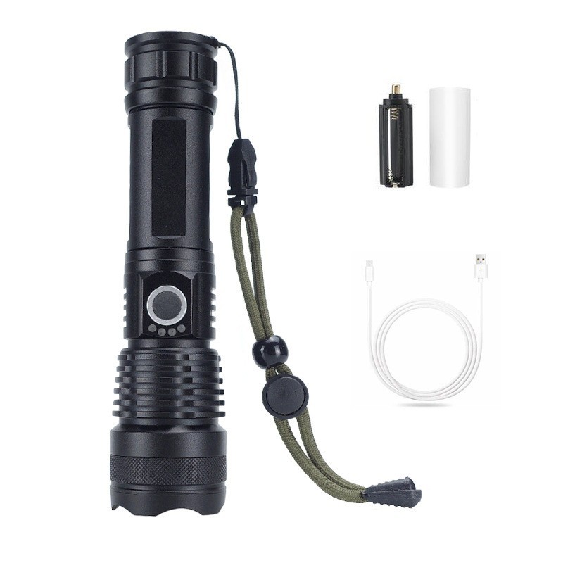 Picture of Cross-border Hot Selling Multi-function USB Charging P50 Strong Light Flashlight Outdoor Emergency Lighting LED Zoom Flashlight