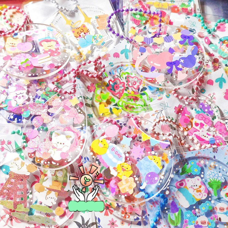 Picture of Cross-border transparent acrylic chip goo card DIY goo plate handmade keychain pendant organic glass blank embryo round