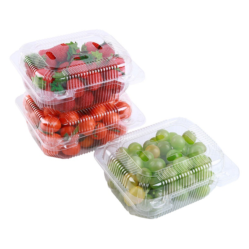 One catty fruit packaging box with lid breathable fresh packaging box strawberry box disposable plastic box factory wholesale