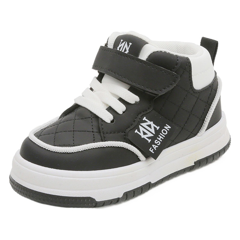 Children's Sports Shoes 2025 Spring & Fall Boys' Casual Sneakers New High-Top Girls' White Shoes Soft-Soled Baby Shoes