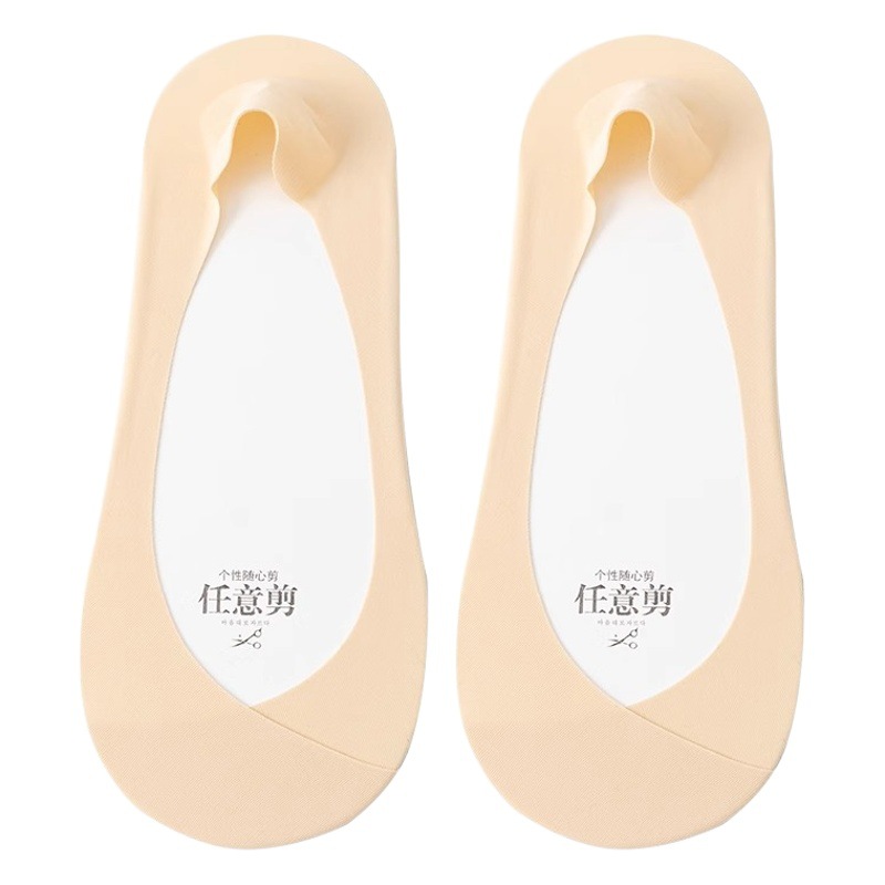 Ice Silk boat Socks women's summer thin cotton bottom non-slip non-slip heel socks short socks high heels low-cut invisible socks for women