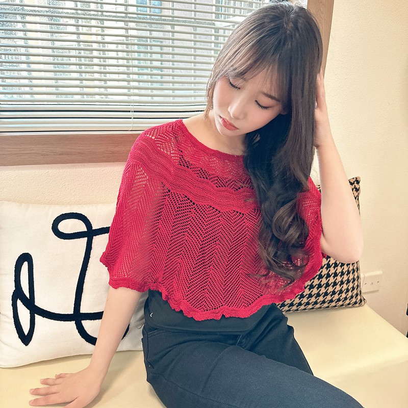 Picture of Women's Winter Pullover Neck Warmer, Solid Color Korean Style Versatile Neck Wrap, Knitted Ice Silk Pullover Small Cape Shawl
