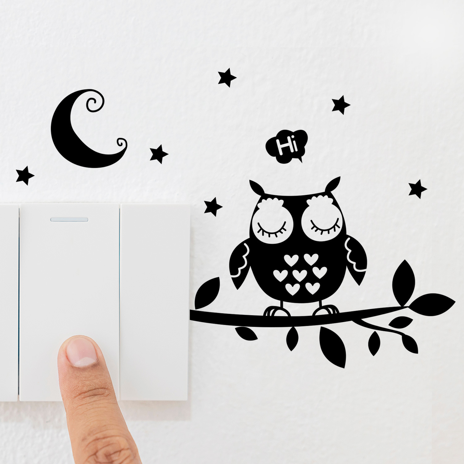 Picture of Cute Owl Switch Sticker Home Decorative Wall Sticker Living Room Bedroom Study Cross Border Removable MUK4764