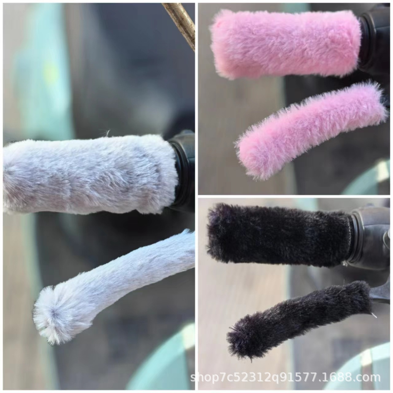 Winter New fleece-lined Thickened Non-slip Tricycle Motorcycle Electric Handlebar Gloves Warm Cold-proof Handlebar Cover Imitation Rabbit Hair
