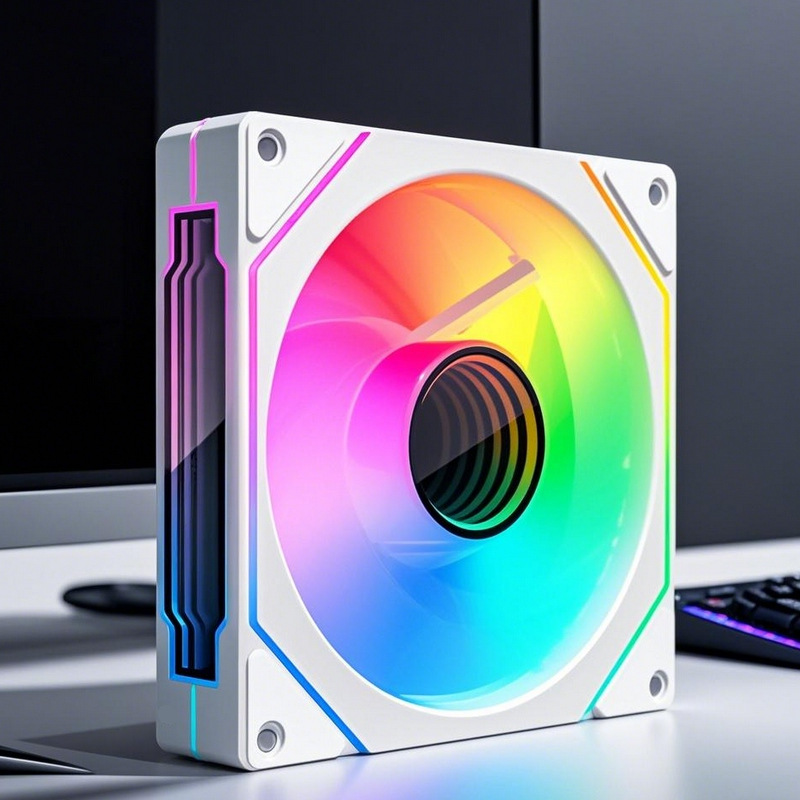 Prism 4Th Generation Pro Cooling Fan 12cm Computer Pwm Temperature Control 5V3 Pin Argb White Forward and Reverse Chassis Fan