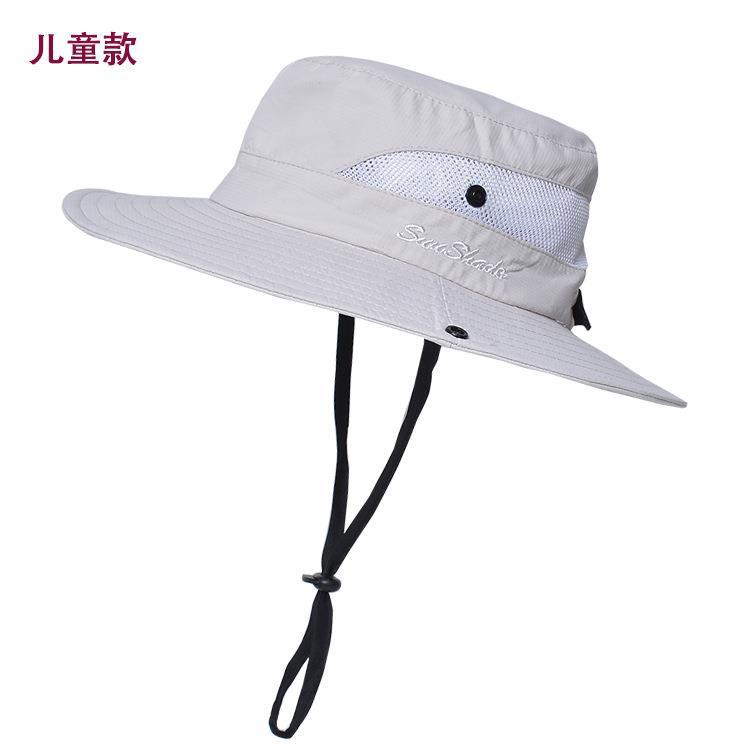 Picture of Cross-Border Summer Women's Outdoor Sun Hat Ponytail Hole Fisherman Hat Sun Protection Sun Hat Breathable Mountaineering Hat Parent-Child Style