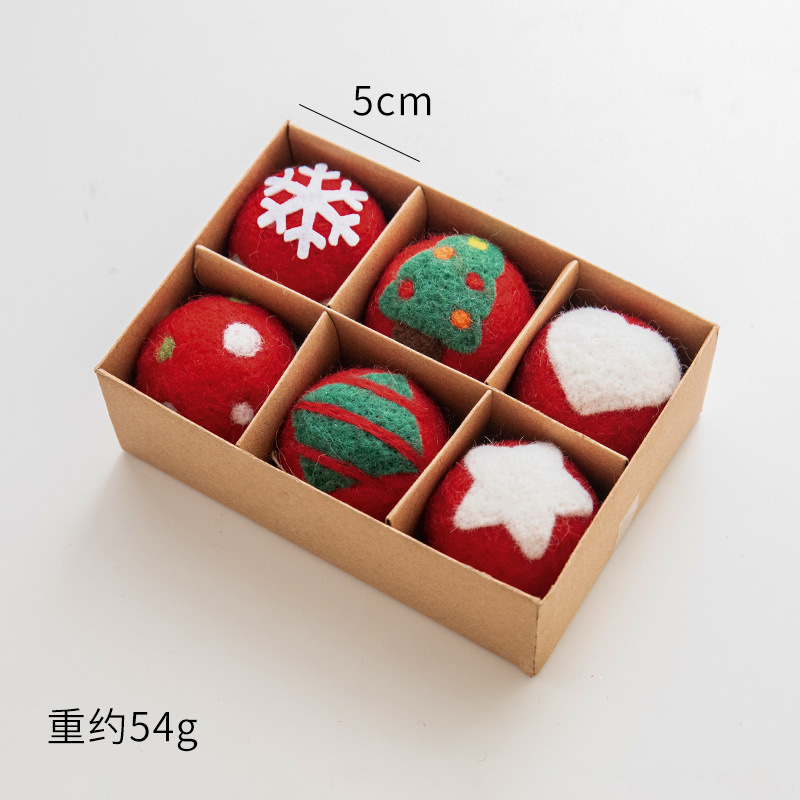 Picture of NUCHI Cross Border Christmas Decoration Wool Felt Snowflake Christmas Tree Decoration Ball Small Pendant Christmas Decoration Hanging Ornament