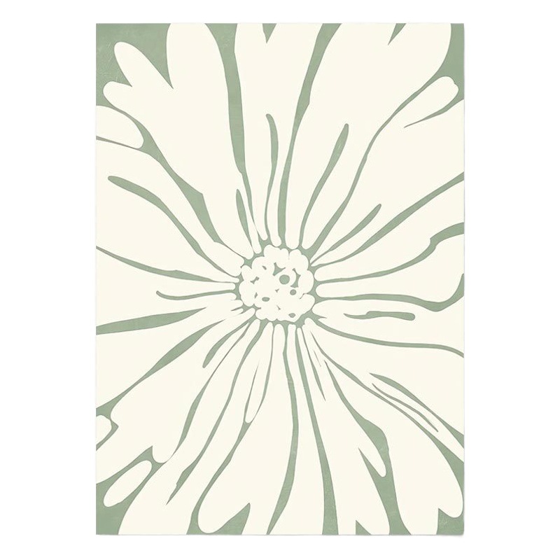 Nordic green plant abstract geometric B & B living room wall art decoration canvas painting core inner frame hanging painting wholesale