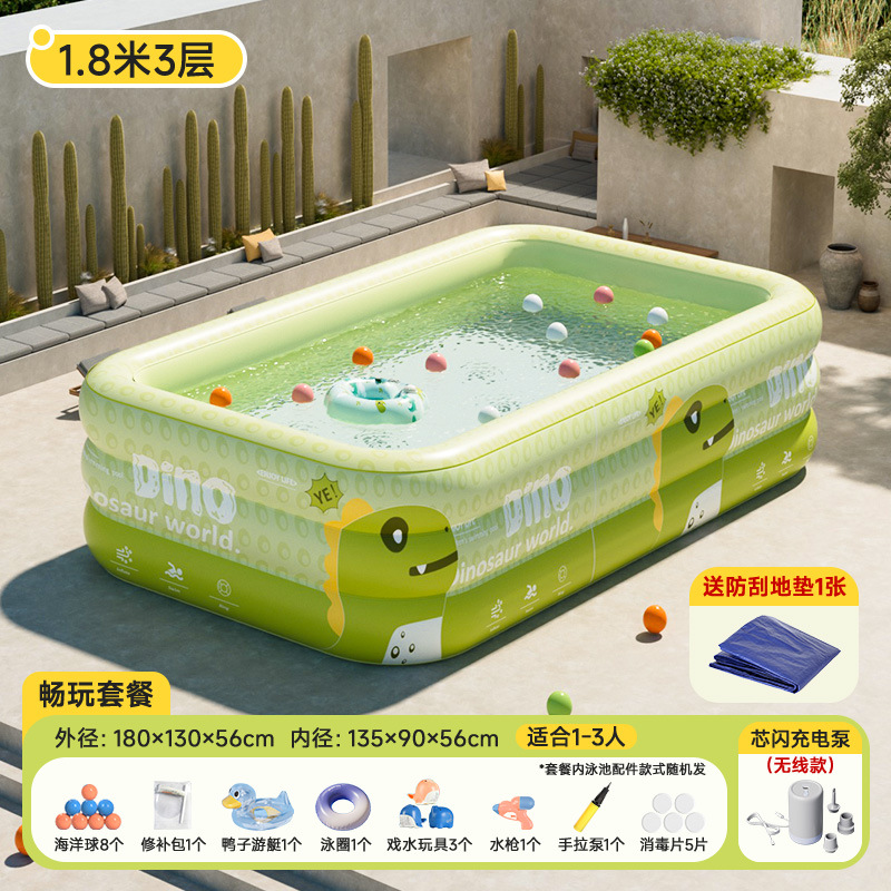 Picture of New Children's Home Outdoor Inflatable Swimming Pool Large Sun Protection Pool Thickened Environmentally Friendly Baby Swimming Pool