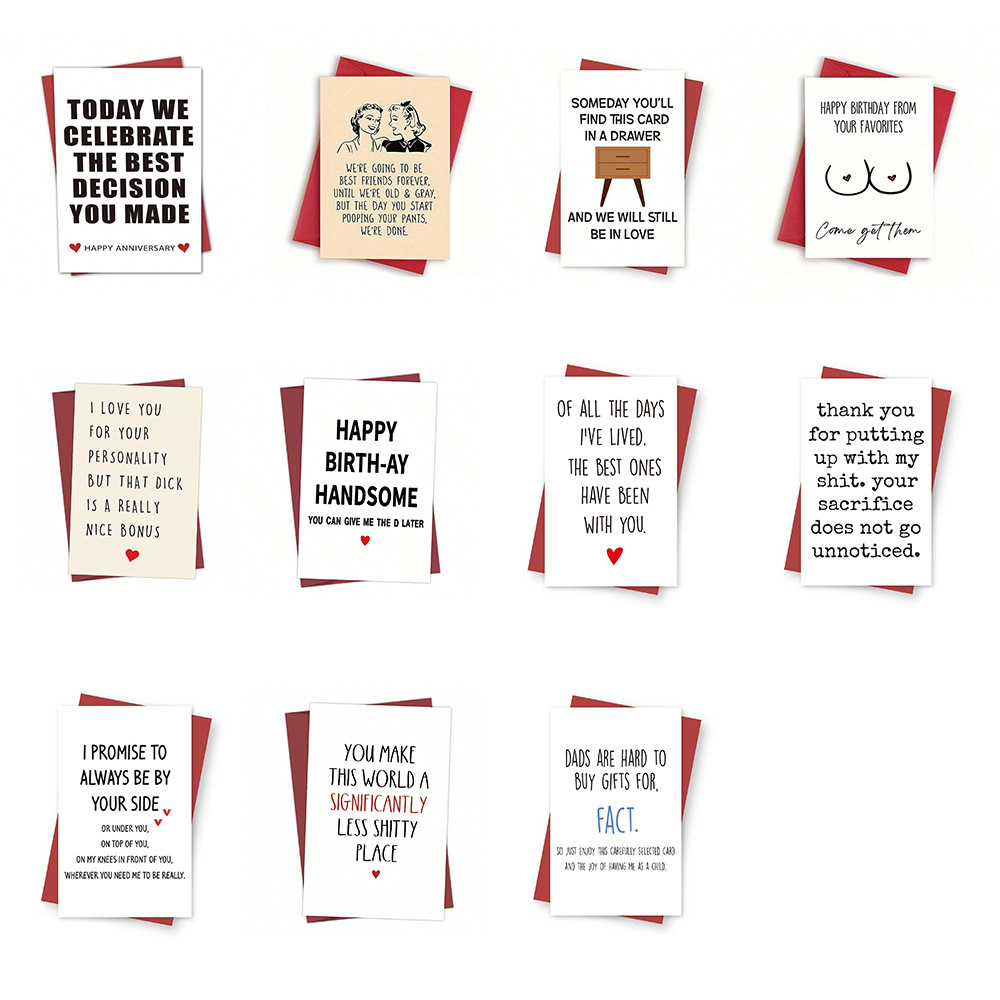 1 cross-border explosion greeting card interesting birthday greeting card with envelope funny text card can be labeled