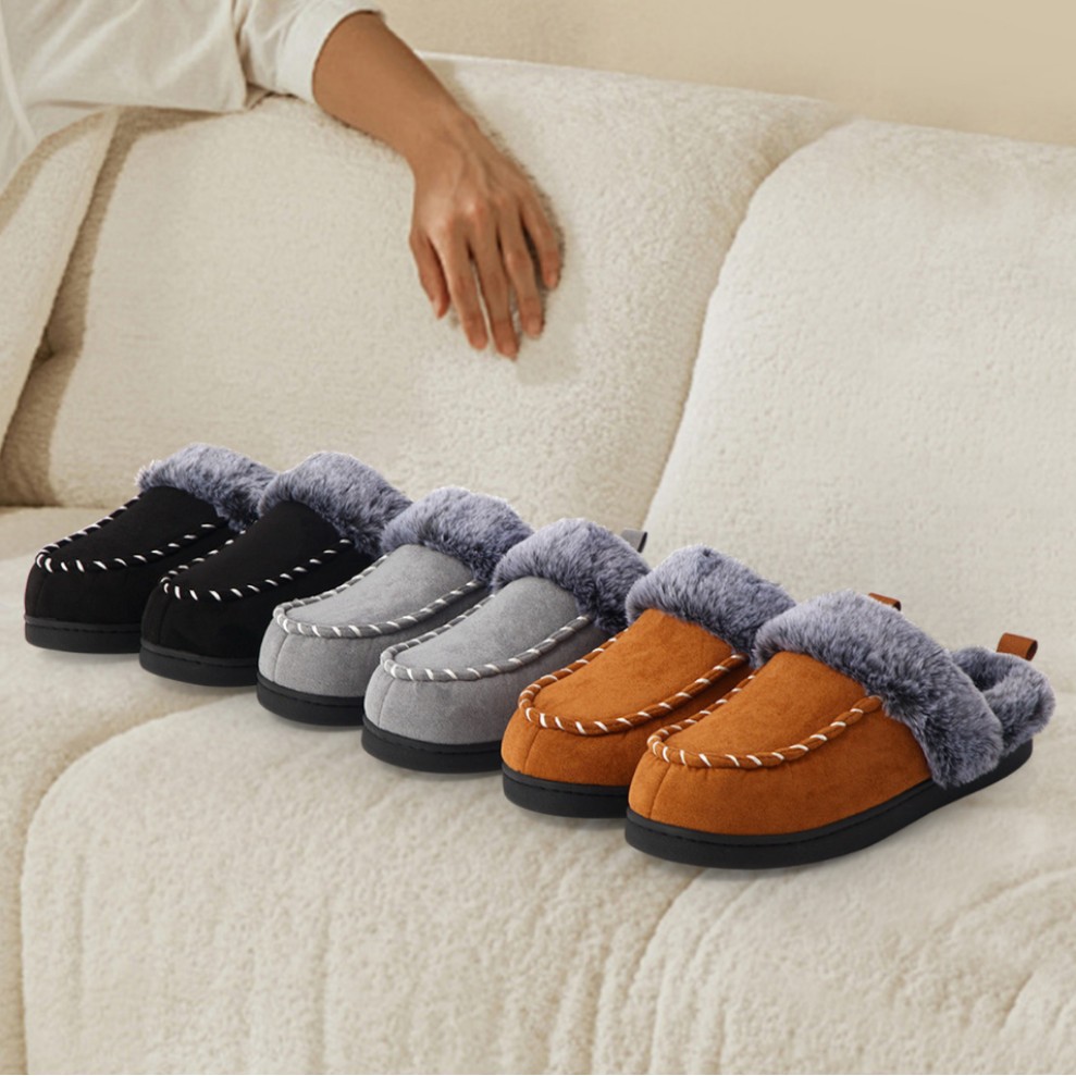 Cross-border New Fall/Winter Men's Faded Fur Mouth Mark Shoes Home Warm Outer Wear fleece-lined Non-slip Thick Cotton Slippers