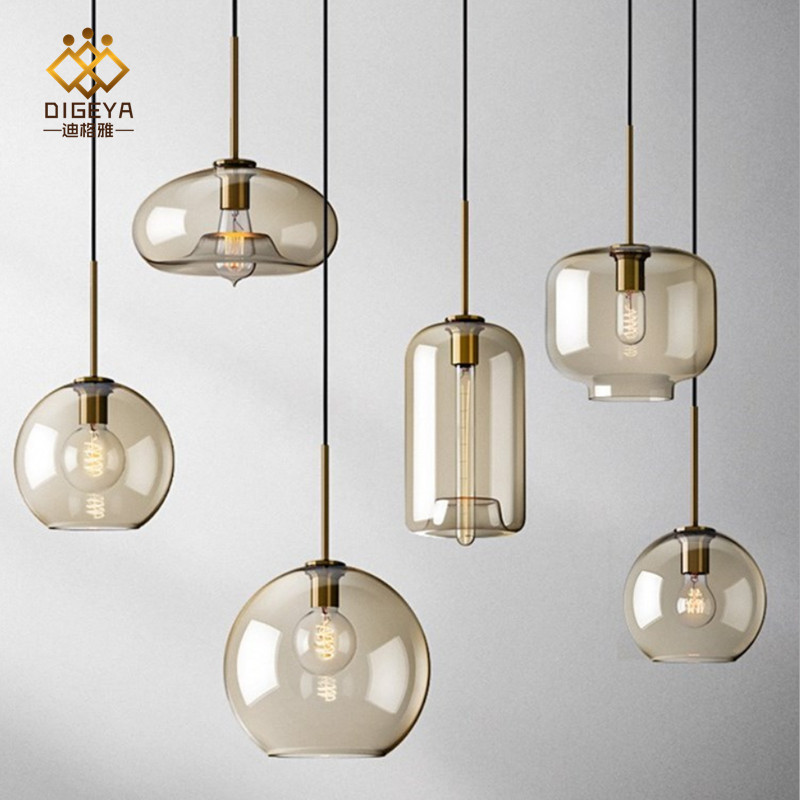 Cross-border Nordic Restaurant Small Chandelier Goldfish Bowl Glass Chandelier Modern Simple Bar Cafe Creative Lamps